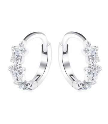 Flower Silver Huggies Earring HO-2680